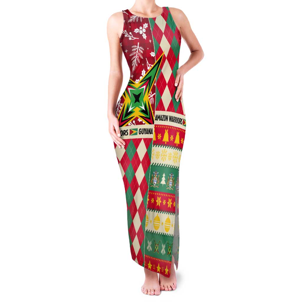Personalized Amazon Warriors Cricket Christmas Tank Maxi Dress Guyana Merry Xmas - Wonder Print Shop