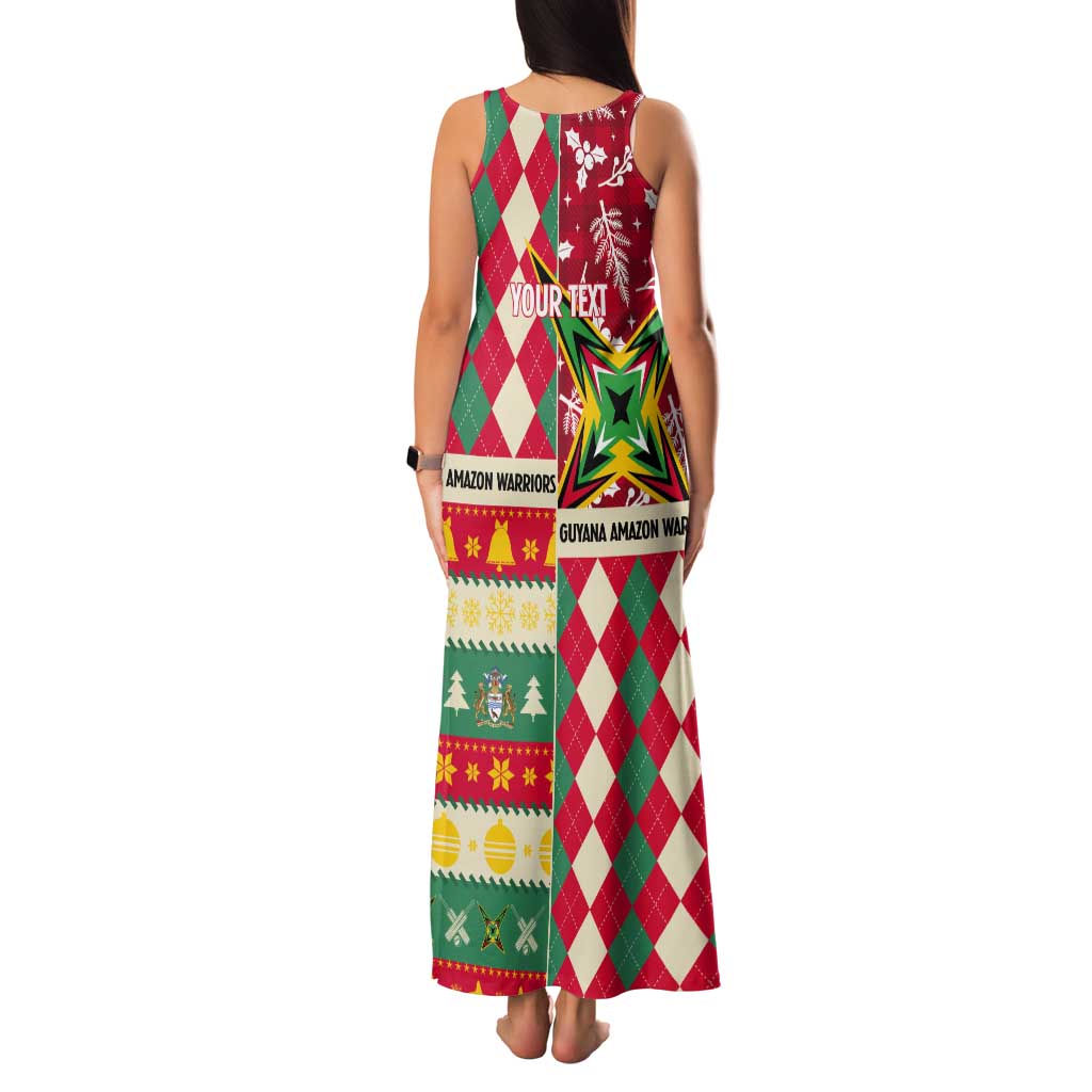 Personalized Amazon Warriors Cricket Christmas Tank Maxi Dress Guyana Merry Xmas - Wonder Print Shop