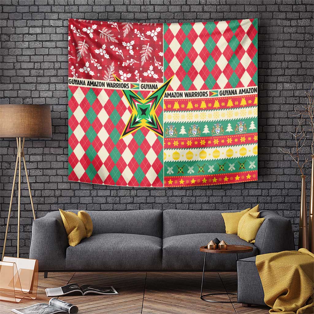 Amazon Warriors Cricket Christmas Tapestry Guyana Merry Xmas - Wonder Print Shop