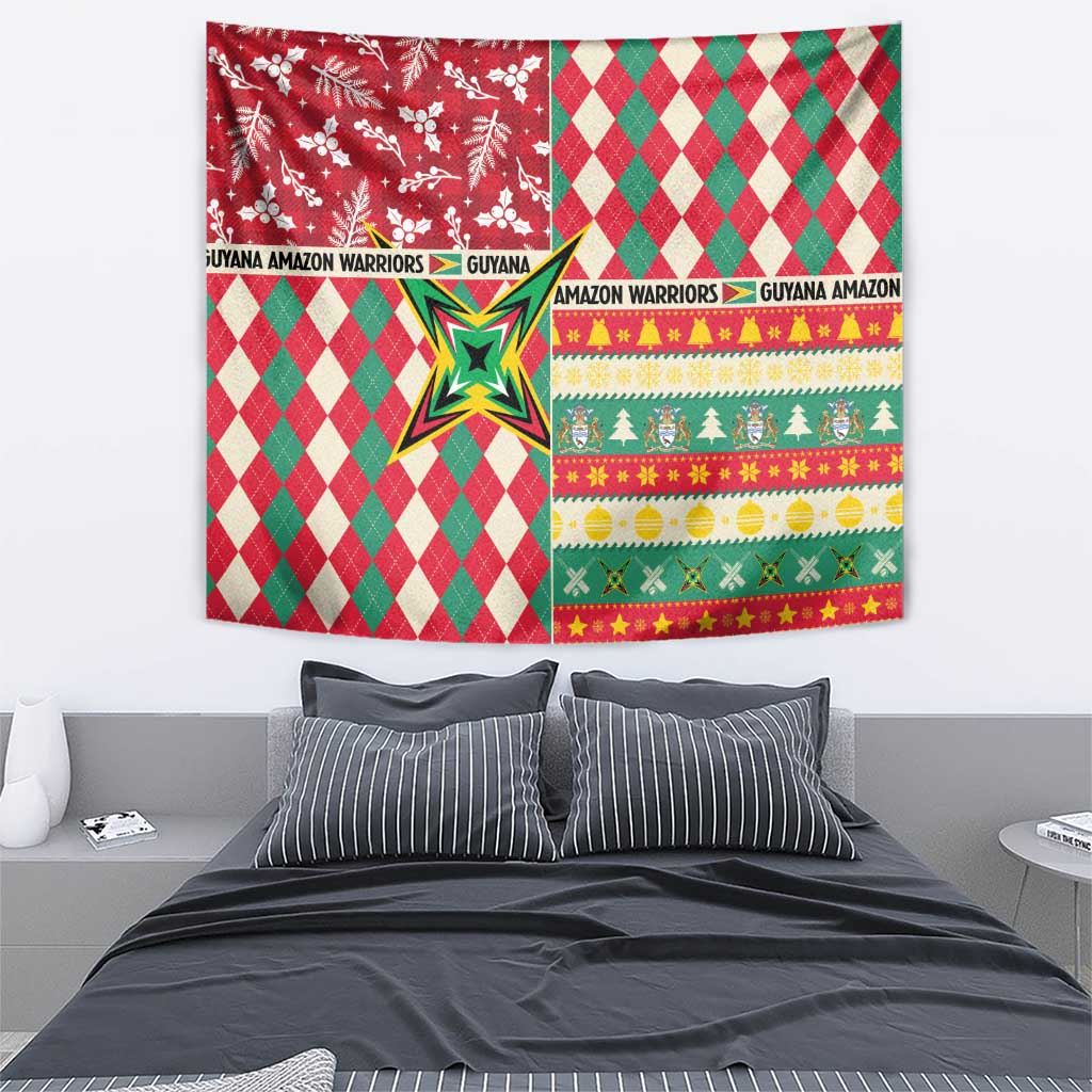 Amazon Warriors Cricket Christmas Tapestry Guyana Merry Xmas - Wonder Print Shop