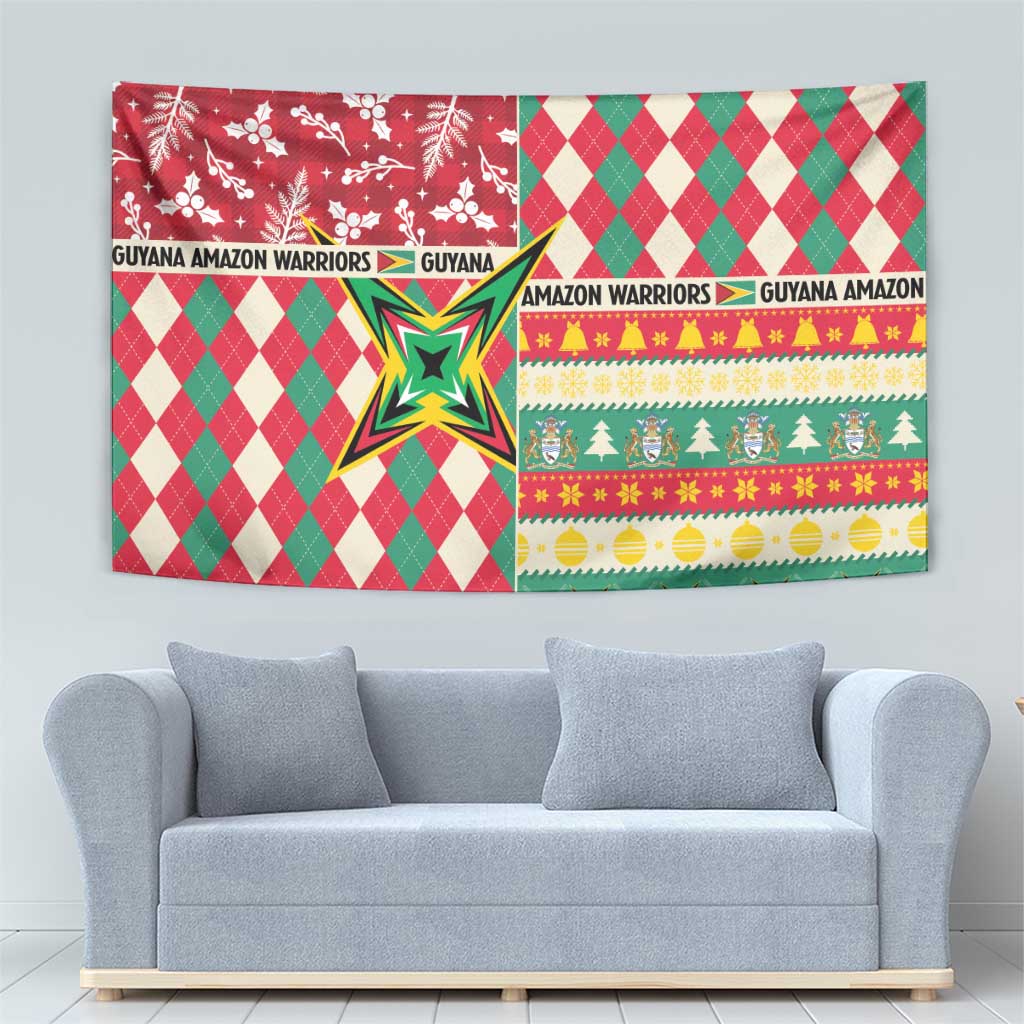 Amazon Warriors Cricket Christmas Tapestry Guyana Merry Xmas - Wonder Print Shop