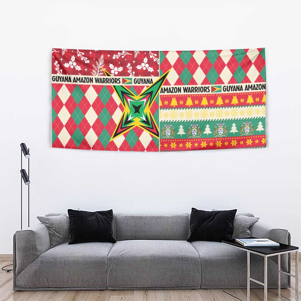 Amazon Warriors Cricket Christmas Tapestry Guyana Merry Xmas - Wonder Print Shop