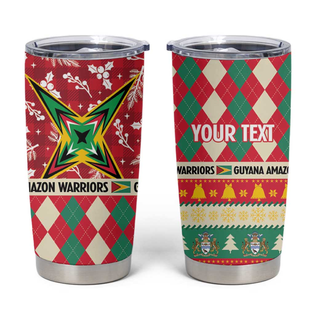 Personalized Amazon Warriors Cricket Christmas Tumbler Cup Guyana Merry Xmas - Wonder Print Shop