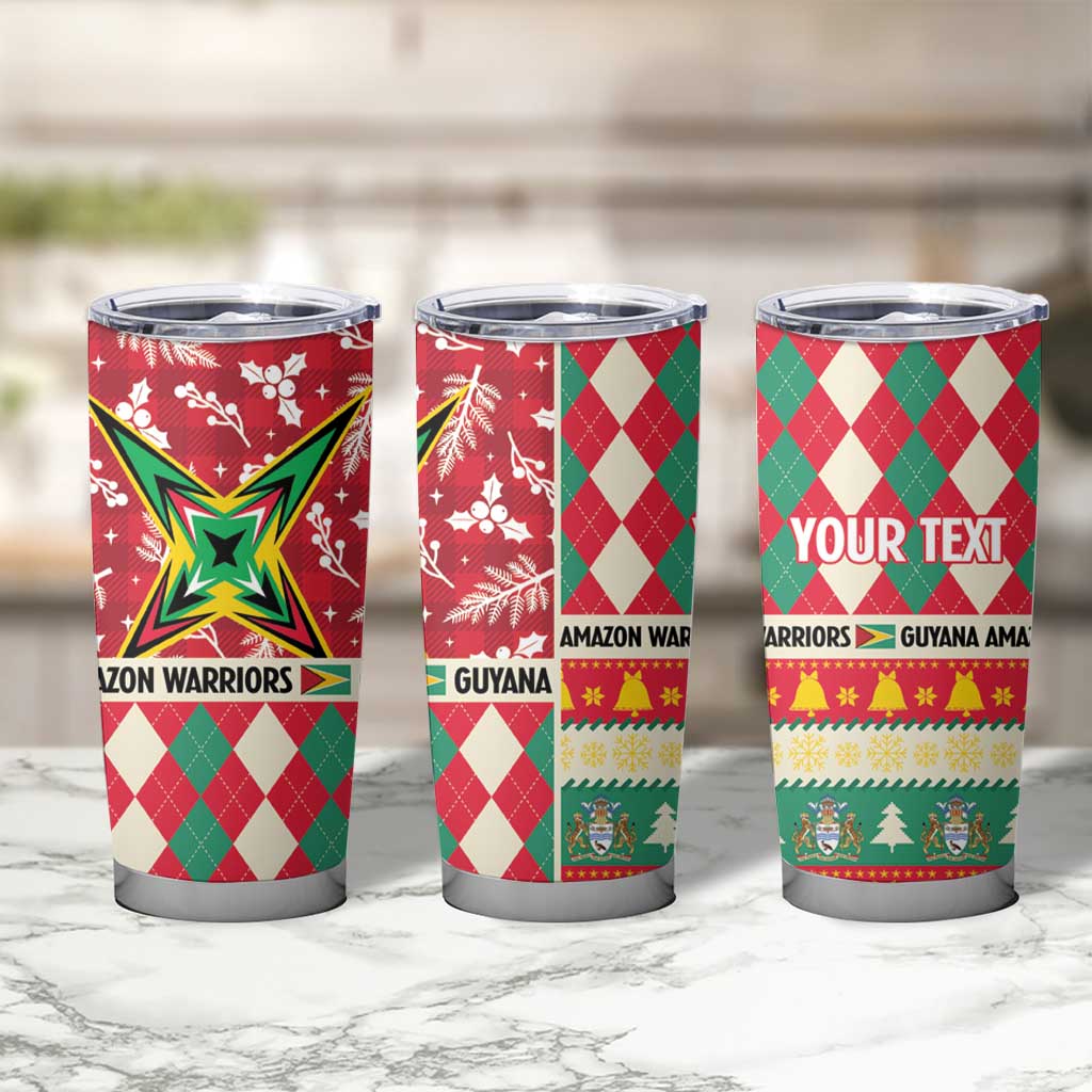 Personalized Amazon Warriors Cricket Christmas Tumbler Cup Guyana Merry Xmas - Wonder Print Shop