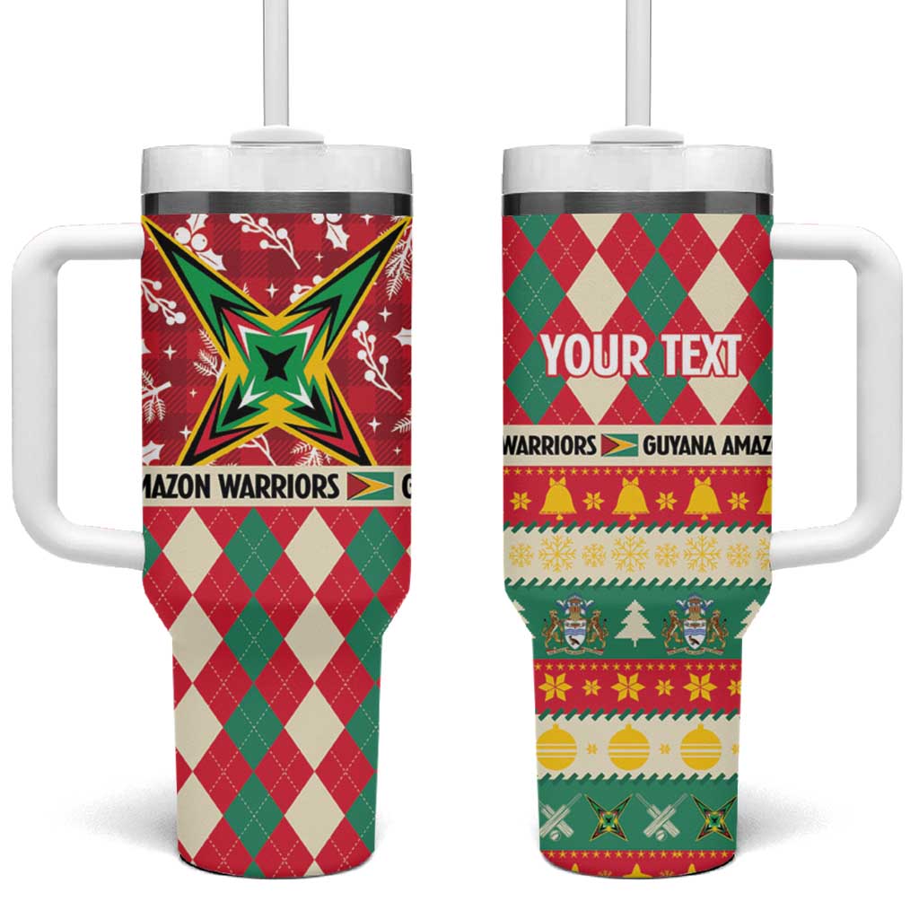 Personalized Amazon Warriors Cricket Christmas Tumbler With Handle Guyana Merry Xmas - Wonder Print Shop