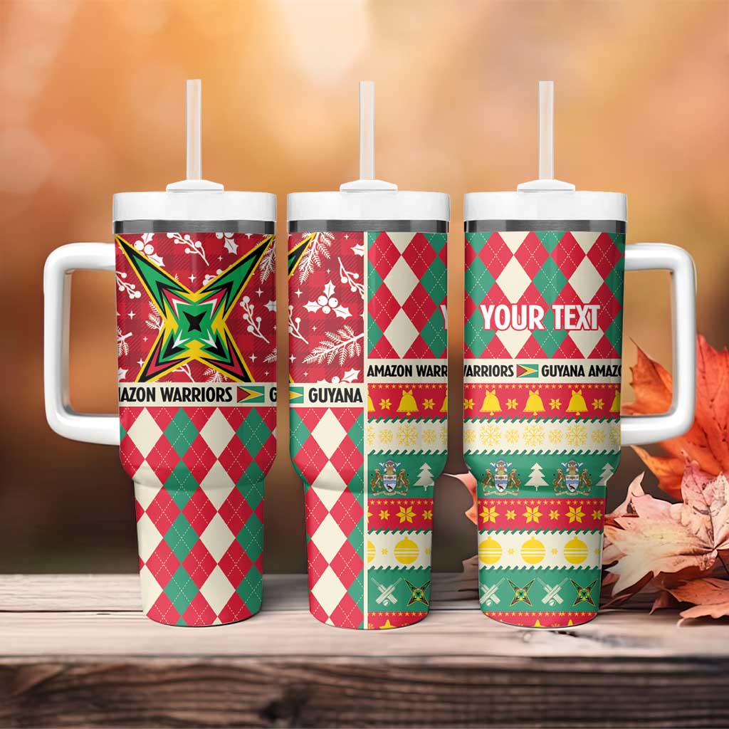 Personalized Amazon Warriors Cricket Christmas Tumbler With Handle Guyana Merry Xmas - Wonder Print Shop