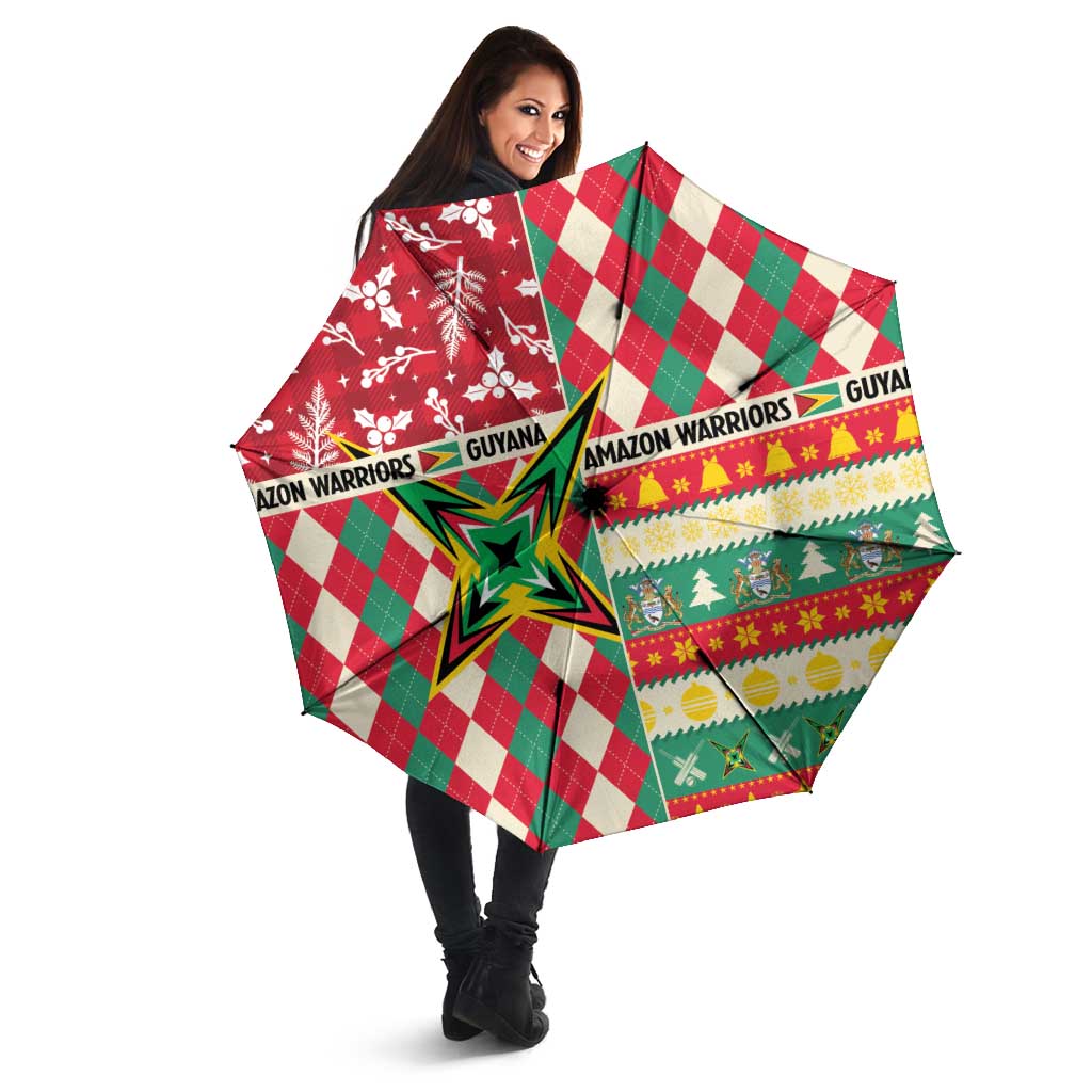 Amazon Warriors Cricket Christmas Umbrella Guyana Merry Xmas - Wonder Print Shop