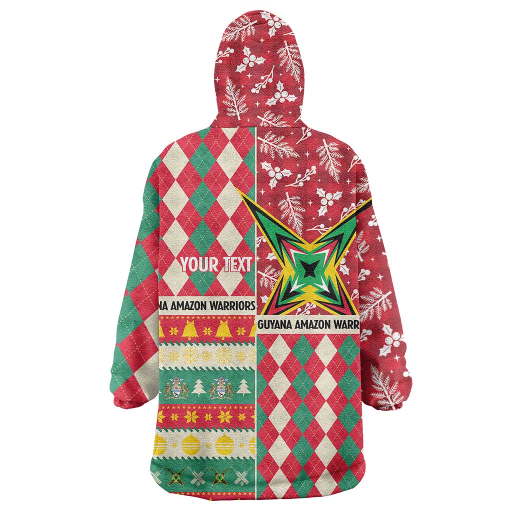 Personalized Amazon Warriors Cricket Christmas Wearable Blanket Hoodie Guyana Merry Xmas - Wonder Print Shop