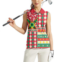 Personalized Amazon Warriors Cricket Christmas Women Sleeveless Polo Shirt Guyana Merry Xmas - Wonder Print Shop