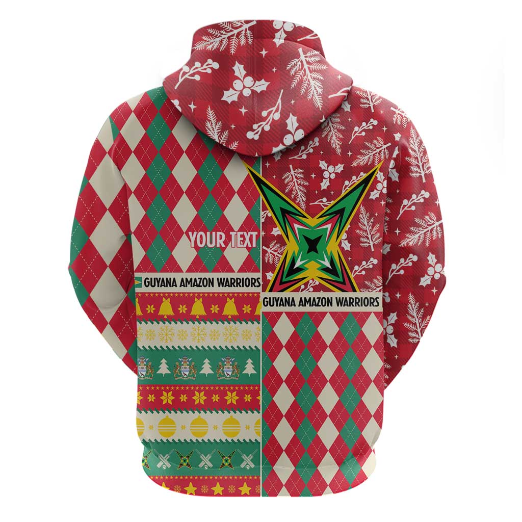 Personalized Amazon Warriors Cricket Christmas Zip Hoodie Guyana Merry Xmas - Wonder Print Shop
