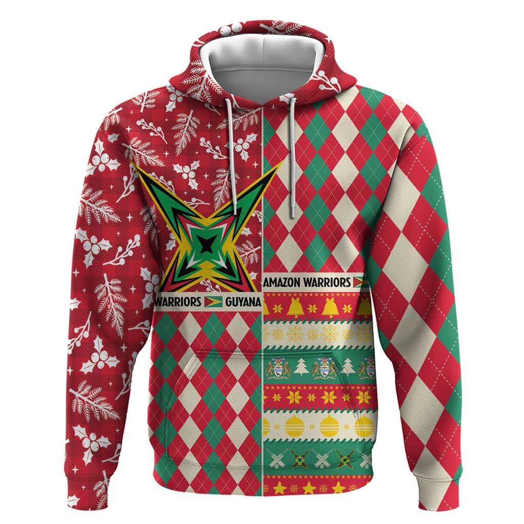 Personalized Amazon Warriors Cricket Christmas Zip Hoodie Guyana Merry Xmas - Wonder Print Shop