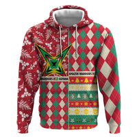 Personalized Amazon Warriors Cricket Christmas Zip Hoodie Guyana Merry Xmas - Wonder Print Shop