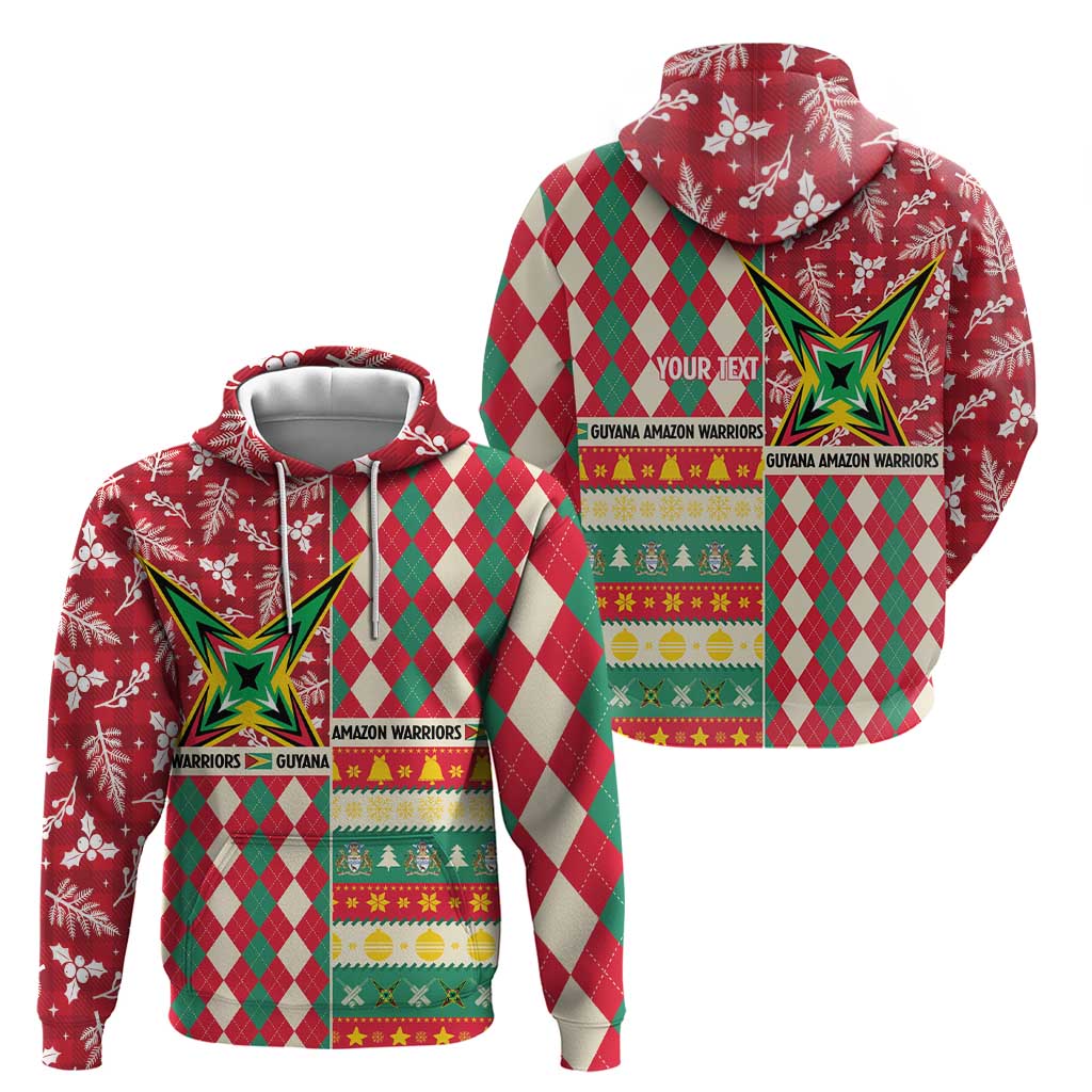 Personalized Amazon Warriors Cricket Christmas Zip Hoodie Guyana Merry Xmas - Wonder Print Shop