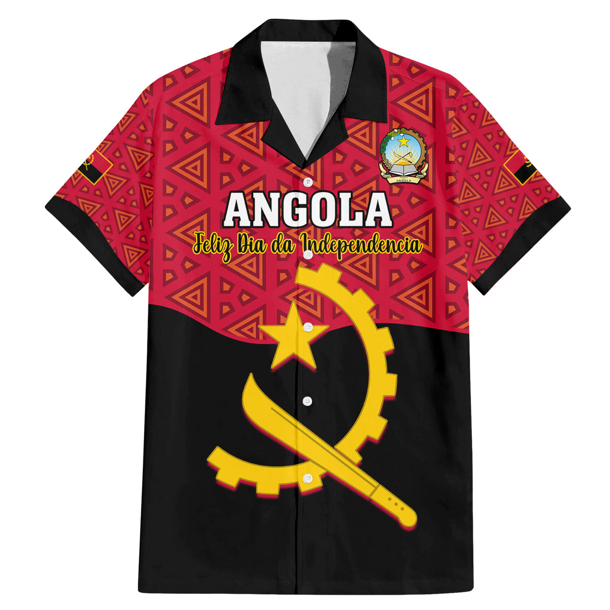 Personalised Angola Independence Day Family Matching Mermaid Dress and Hawaiian Shirt Angolan Samakaka With Giant Sable Antelope - Wonder Print Shop