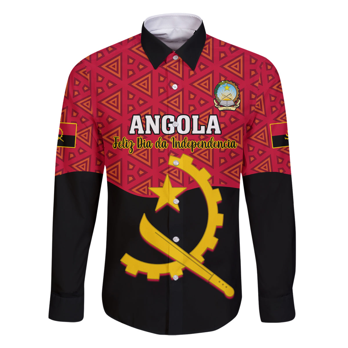 Personalised Angola Independence Day Family Matching Off Shoulder Long Sleeve Dress and Hawaiian Shirt Angolan Samakaka With Giant Sable Antelope - Wonder Print Shop