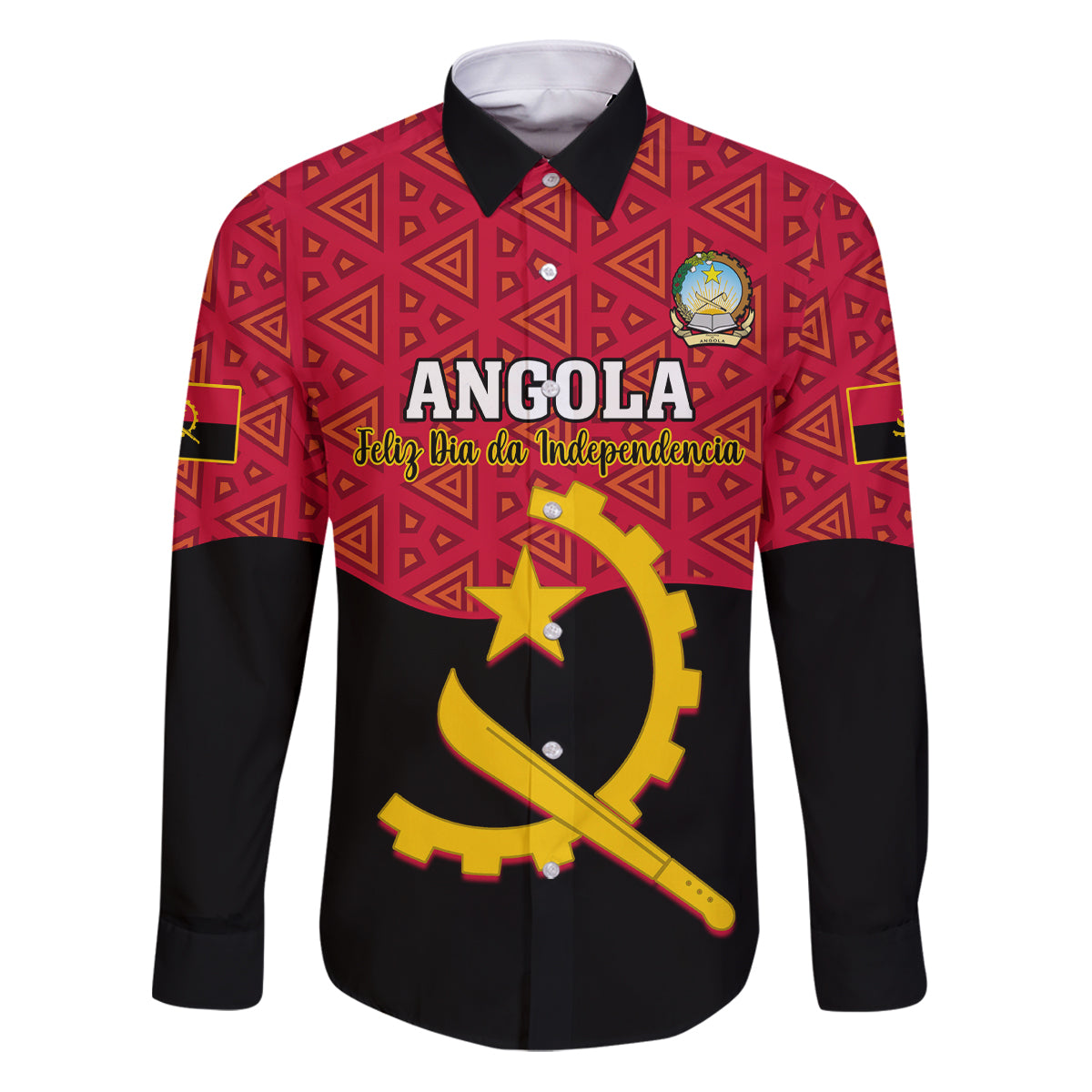 Personalised Angola Independence Day Family Matching Puletasi Dress and Hawaiian Shirt Angolan Samakaka With Giant Sable Antelope - Wonder Print Shop