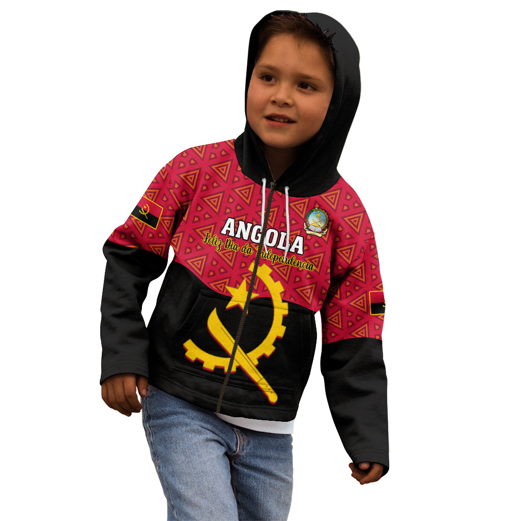 Personalised Angola Independence Day Kid Hoodie Angolan Samakaka With Giant Sable Antelope - Wonder Print Shop