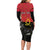 Personalised Angola Independence Day Long Sleeve Bodycon Dress Angolan Samakaka With Giant Sable Antelope LT14