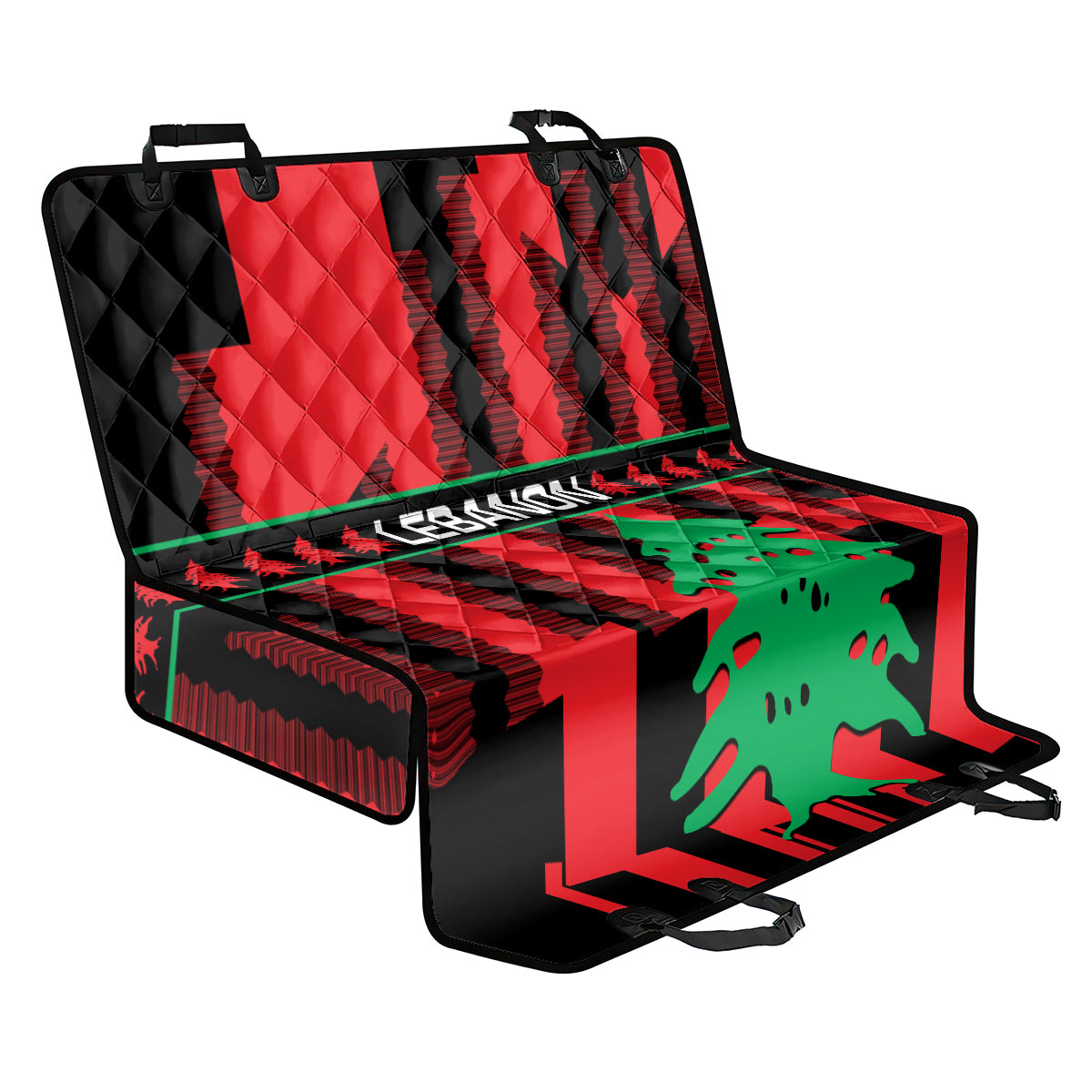 Personalised Lebanon Independence Day Back Car Seat Cover Lebanese Cedar 80 Years Of Anniversary - Wonder Print Shop