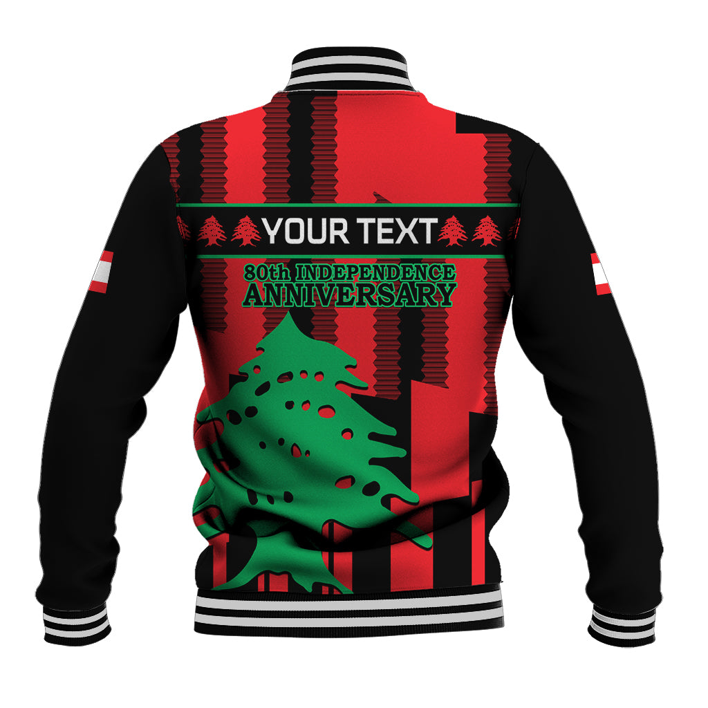 Personalised Lebanon Independence Day Baseball Jacket Lebanese Cedar 80 Years Of Anniversary - Wonder Print Shop