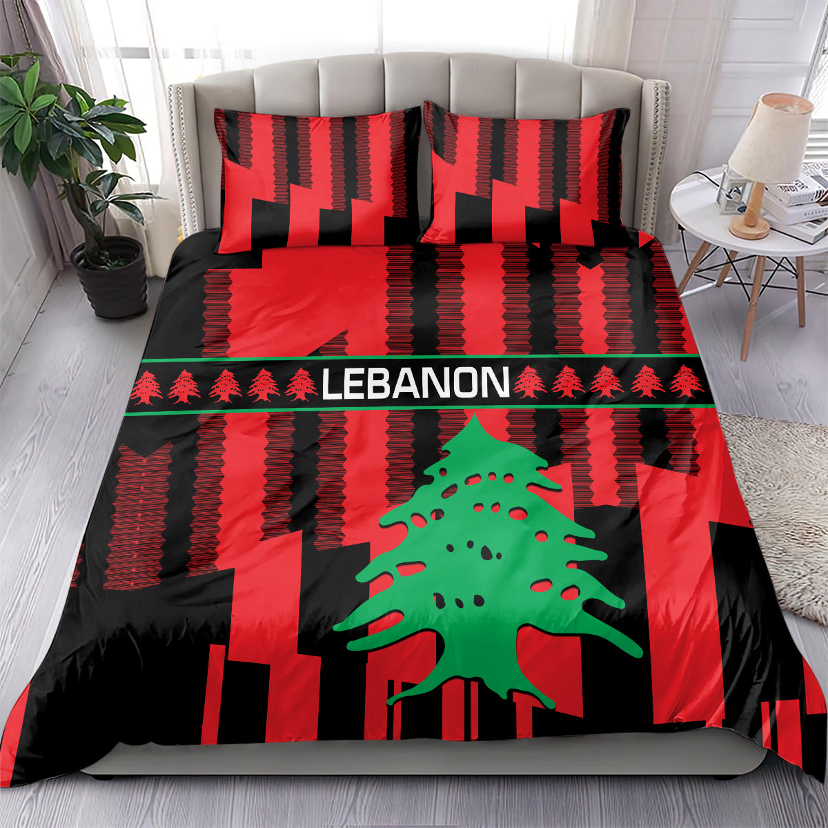 Personalised Lebanon Independence Day Bedding Set Lebanese Cedar 80 Years Of Anniversary - Wonder Print Shop