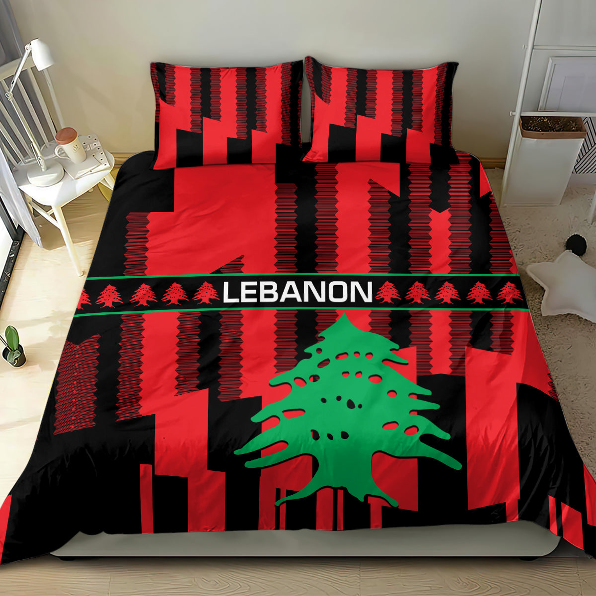 Personalised Lebanon Independence Day Bedding Set Lebanese Cedar 80 Years Of Anniversary - Wonder Print Shop