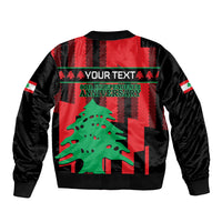 Personalised Lebanon Independence Day Bomber Jacket Lebanese Cedar 80 Years Of Anniversary - Wonder Print Shop
