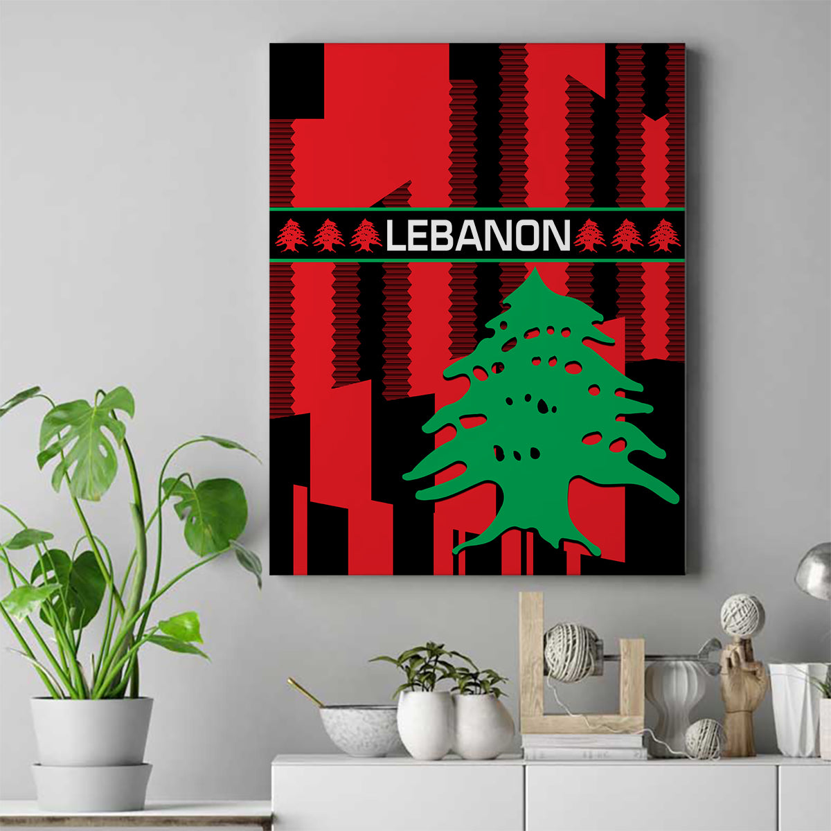 Personalised Lebanon Independence Day Canvas Wall Art Lebanese Cedar 80 Years Of Anniversary - Wonder Print Shop