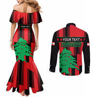 personalised-lebanon-independence-day-couples-matching-mermaid-dress-and-long-sleeve-button-shirts-lebanese-cedar-80-years-of-anniversary
