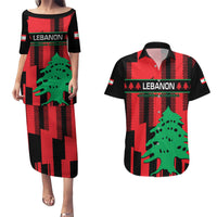 Personalised Lebanon Independence Day Couples Matching Puletasi Dress and Hawaiian Shirt Lebanese Cedar 80 Years Of Anniversary - Wonder Print Shop