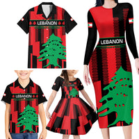Personalised Lebanon Independence Day Family Matching Long Sleeve Bodycon Dress and Hawaiian Shirt Lebanese Cedar 80 Years Of Anniversary - Wonder Print Shop