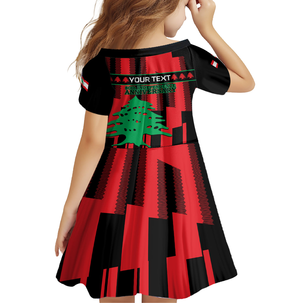 Personalised Lebanon Independence Day Family Matching Short Sleeve Bodycon Dress and Hawaiian Shirt Lebanese Cedar 80 Years Of Anniversary - Wonder Print Shop