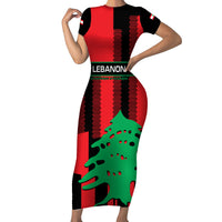 Personalised Lebanon Independence Day Family Matching Short Sleeve Bodycon Dress and Hawaiian Shirt Lebanese Cedar 80 Years Of Anniversary - Wonder Print Shop
