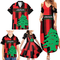Personalised Lebanon Independence Day Family Matching Summer Maxi Dress and Hawaiian Shirt Lebanese Cedar 80 Years Of Anniversary - Wonder Print Shop