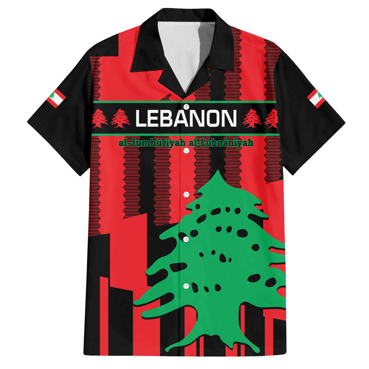 Personalised Lebanon Independence Day Family Matching Summer Maxi Dress and Hawaiian Shirt Lebanese Cedar 80 Years Of Anniversary - Wonder Print Shop
