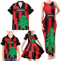 Personalised Lebanon Independence Day Family Matching Tank Maxi Dress and Hawaiian Shirt Lebanese Cedar 80 Years Of Anniversary - Wonder Print Shop