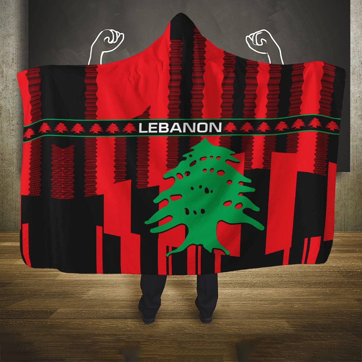 personalised-lebanon-independence-day-hooded-blanket-lebanese-cedar-80-years-of-anniversary