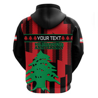 Personalised Lebanon Independence Day Hoodie Lebanese Cedar 80 Years Of Anniversary - Wonder Print Shop