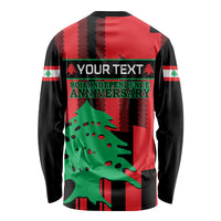 Personalised Lebanon Independence Day Long Sleeve Shirt Lebanese Cedar 80 Years Of Anniversary - Wonder Print Shop