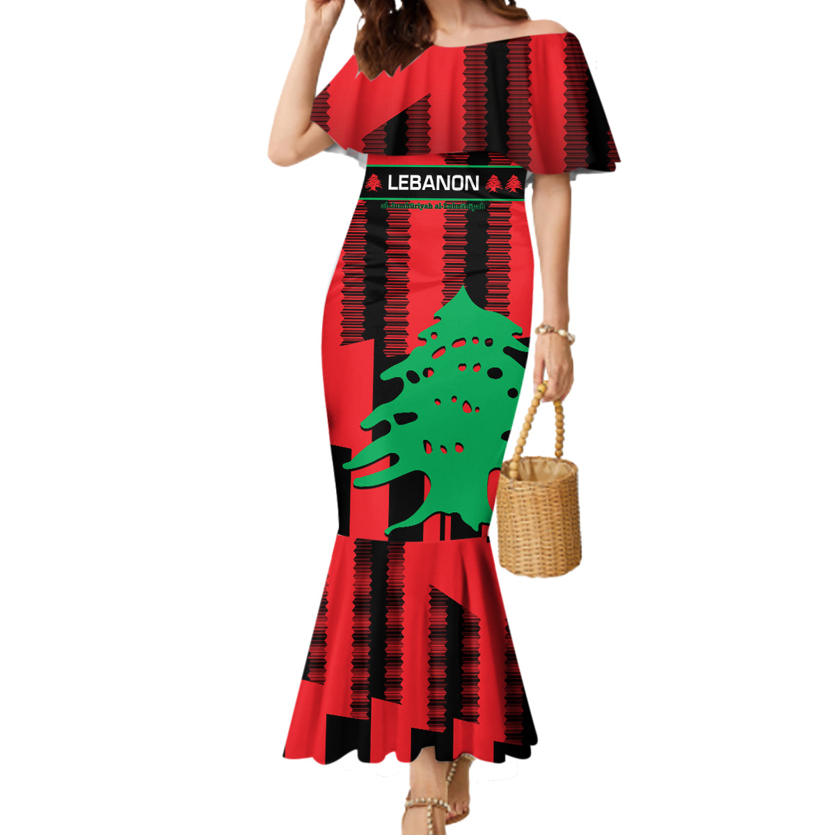 Personalised Lebanon Independence Day Mermaid Dress Lebanese Cedar 80 Years Of Anniversary - Wonder Print Shop