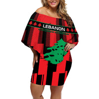 Personalised Lebanon Independence Day Off Shoulder Short Dress Lebanese Cedar 80 Years Of Anniversary - Wonder Print Shop