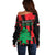 Personalised Lebanon Independence Day Off Shoulder Sweater Lebanese Cedar 80 Years Of Anniversary - Wonder Print Shop