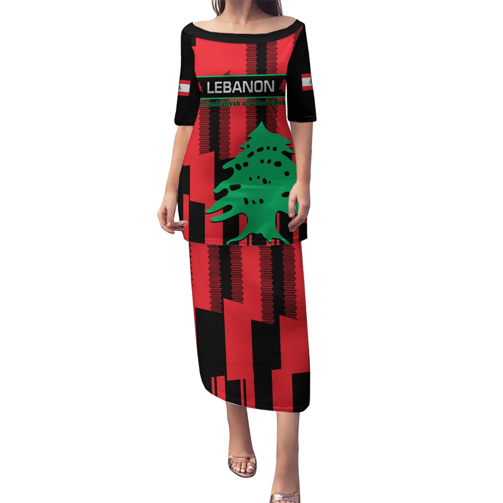 Personalised Lebanon Independence Day Puletasi Lebanese Cedar 80 Years Of Anniversary - Wonder Print Shop
