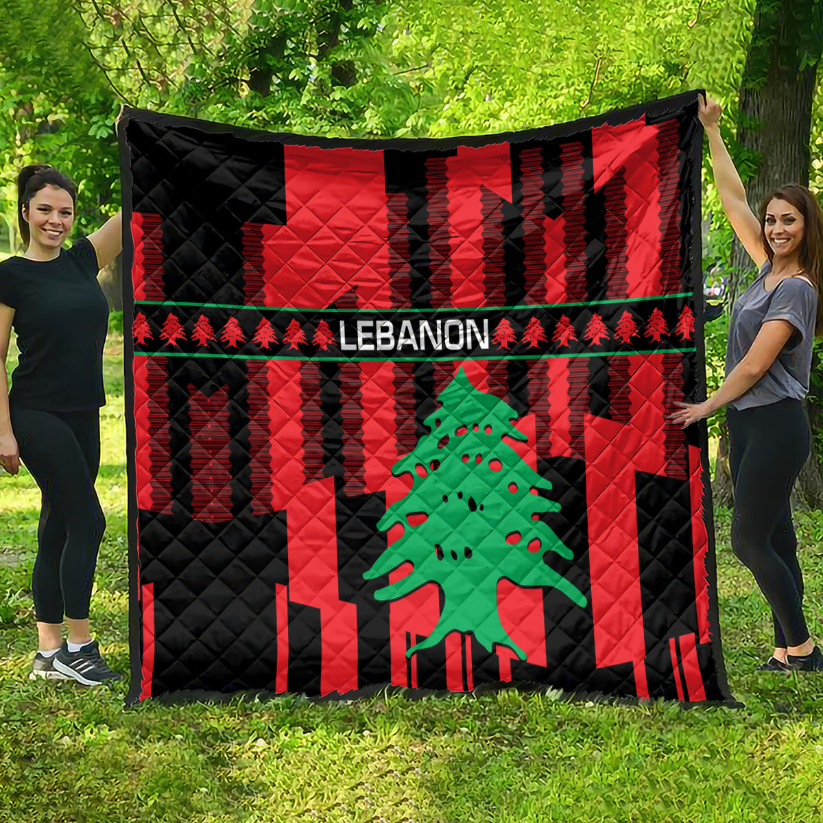 Personalised Lebanon Independence Day Quilt Lebanese Cedar 80 Years Of Anniversary - Wonder Print Shop