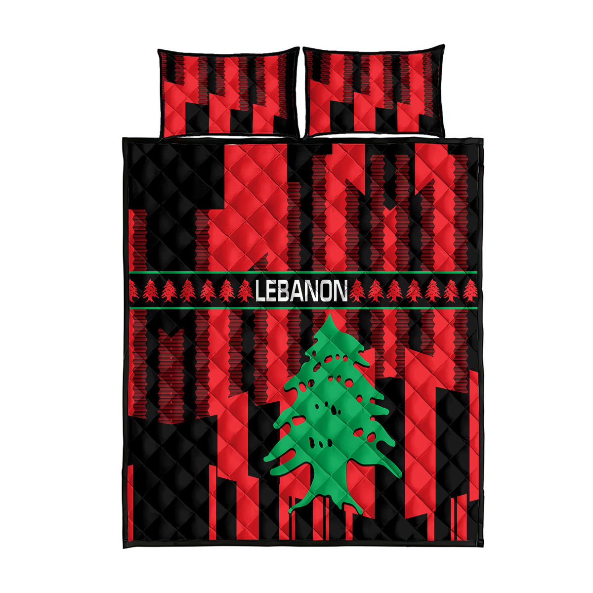 Personalised Lebanon Independence Day Quilt Bed Set Lebanese Cedar 80 Years Of Anniversary - Wonder Print Shop