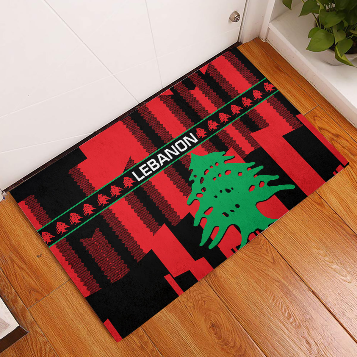 Personalised Lebanon Independence Day Rubber Doormat Lebanese Cedar 80 Years Of Anniversary - Wonder Print Shop