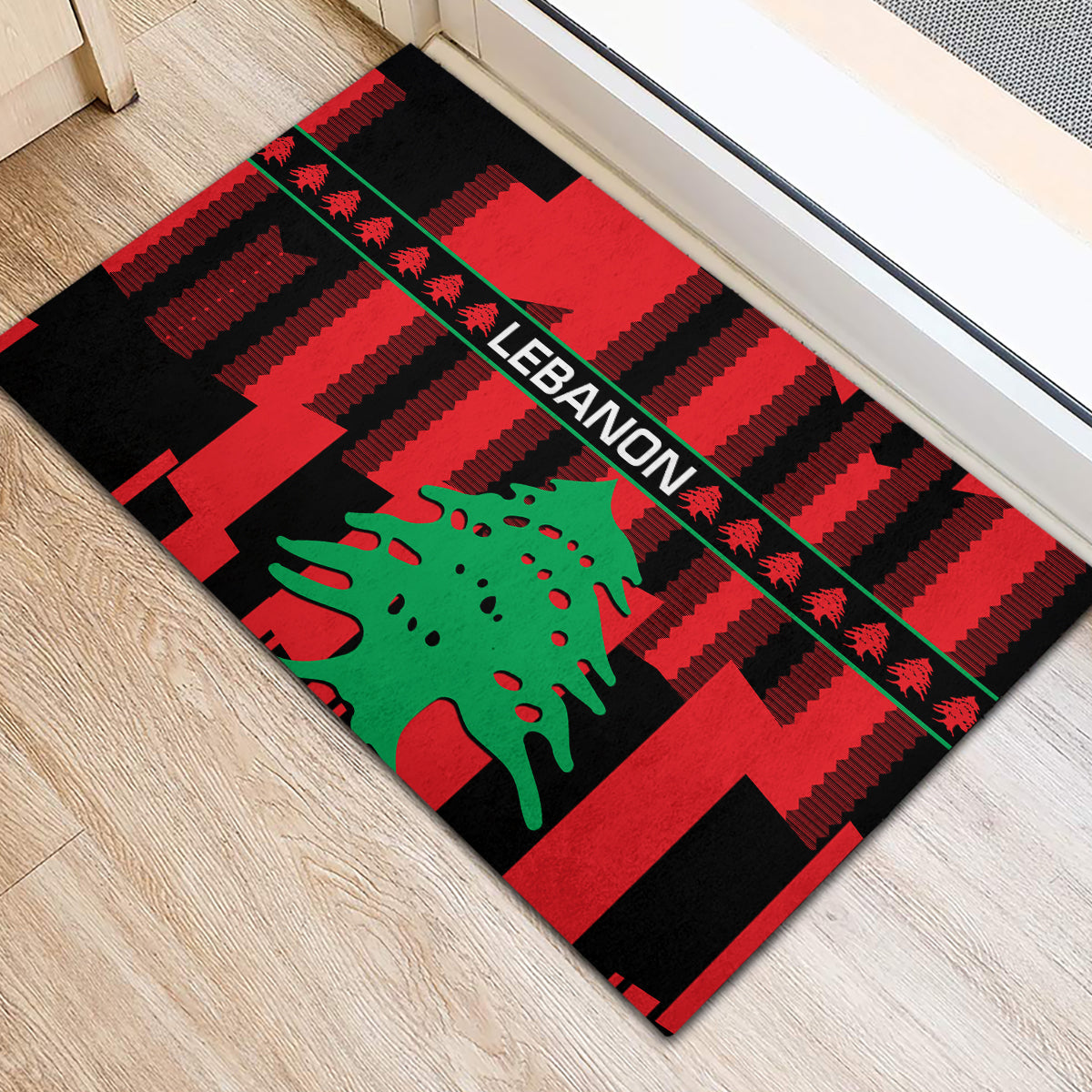 Personalised Lebanon Independence Day Rubber Doormat Lebanese Cedar 80 Years Of Anniversary - Wonder Print Shop