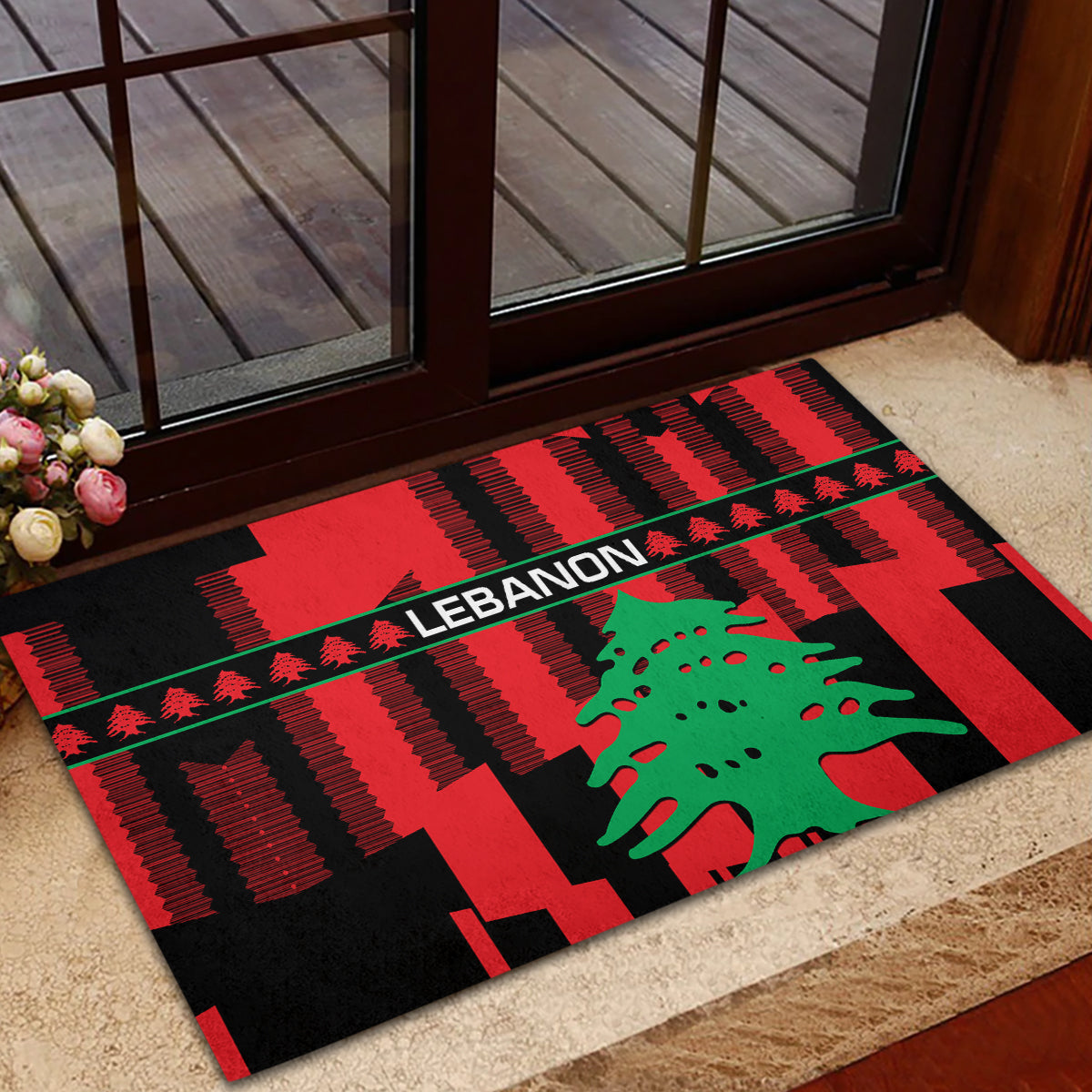 Personalised Lebanon Independence Day Rubber Doormat Lebanese Cedar 80 Years Of Anniversary - Wonder Print Shop