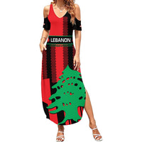 Personalised Lebanon Independence Day Summer Maxi Dress Lebanese Cedar 80 Years Of Anniversary - Wonder Print Shop