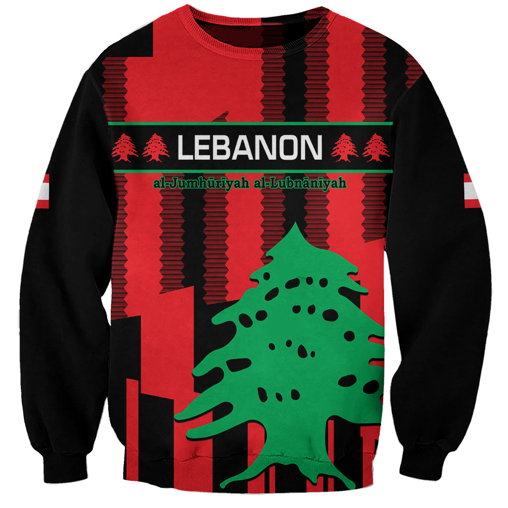 Personalised Lebanon Independence Day Sweatshirt Lebanese Cedar 80 Years Of Anniversary - Wonder Print Shop